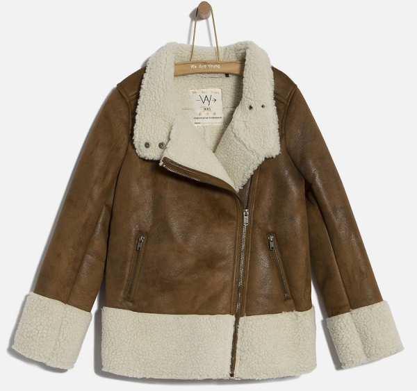 WAY by IKKS Wanderlust fake fur/-leather coat marron clair